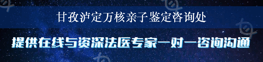 甘孜泸定万核亲子鉴定咨询处